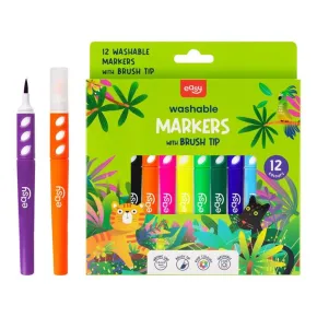 Easy KIDS BRUSH - Fixy štětečkové - vypratelné - 12 barev