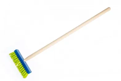 Teddies Koště s násadou - dřevo - 80 cm - modré