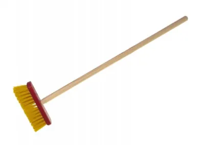 Teddies Koště s násadou - dřevo - 80 cm - červené