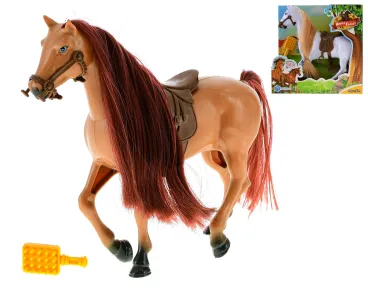 Mikro trading Kůň se sedlem, ohlávkou a doplňky - 18 cm