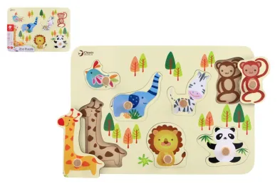 Teddies Vkládačka - Puzzle deskové obrysové ZOO