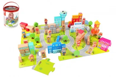 Teddies Kostky stavebnice - Město - 120 ks