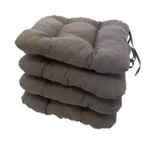 LKV Lomnice Podsedák na židli foukaný se šňůrkou - 40 x 40 cm - šedý melír - sada 4 ks