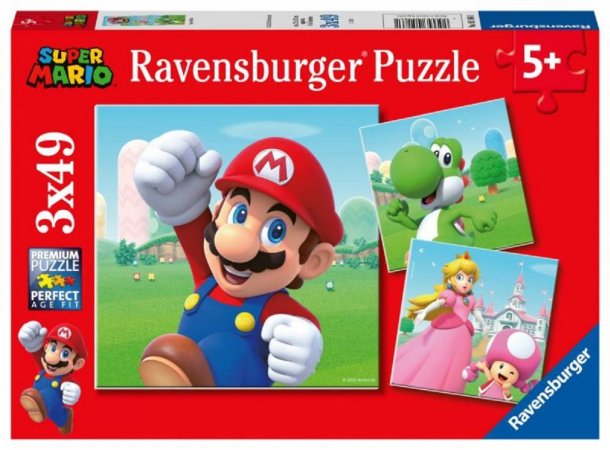 Ravensburger Puzzle - Super Mario - 3 x 49 dílků