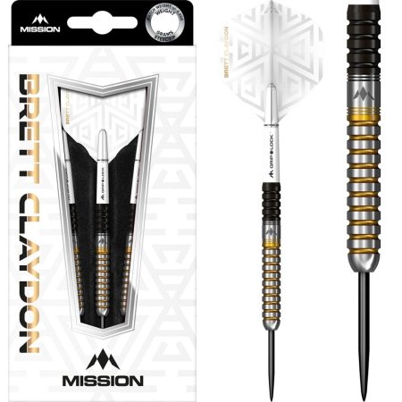 Mission Šipky Steel Brett Claydon - Black & Gold - 24g