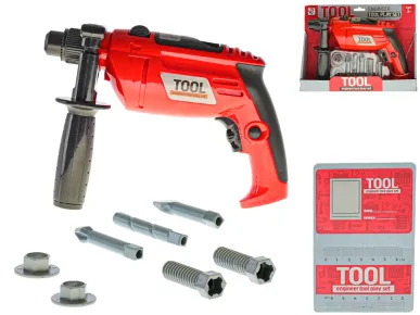 Mikro trading Vrtačka s doplňky - 22 cm - červená