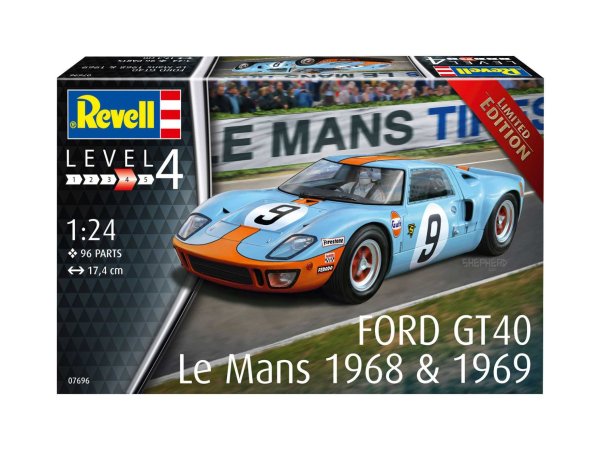 Revell Plastikový model auta Ford GT 40 Le Mans 1968
