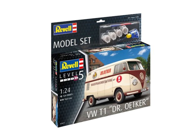 Revell ModelSet - Plastikový model auta VW T1 "Dr. Oetker"