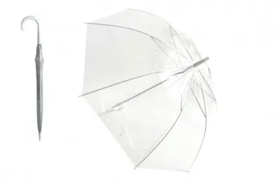 Teddies Deštník průhledný bílý - 82 cm