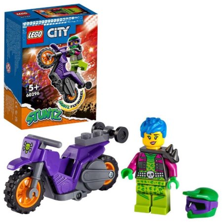 LEGO City 60296 - Kaskadérská wheelie motorka