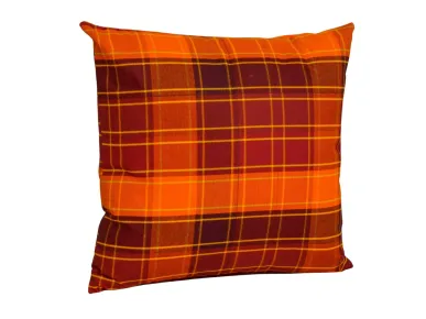 LKV Lomnice Povlak na polštářek - oranžovočervená kostka - 40 x 40 cm