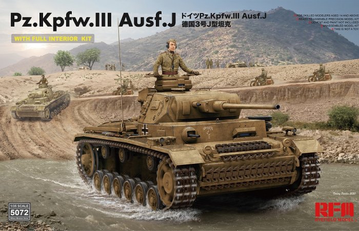 RFM Plastikový model tanku Panzerkampfwagen III Ausf.J (With Full Interrior Kit)