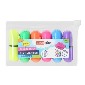 Easy KIDS FLASH MINI - Sada zvýrazňovačů s vůní - mix 6 barev - kulaté