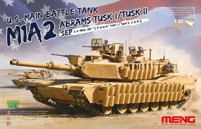 MENG Plastikový model tanku M1A2 Abrams Tusk I/Tusk II Sep (U.S. Main battle tank)
