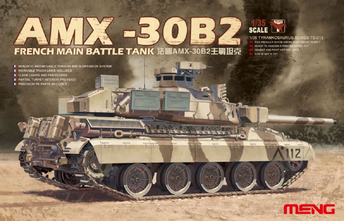 MENG Plastikový model tanku AMX-30B2 (French main battle tank)