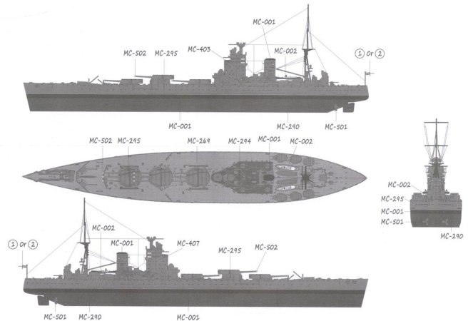 MENG EasyClick - Plastikový model lodě H.M.S. Rodney (Royal Navy Battleship)