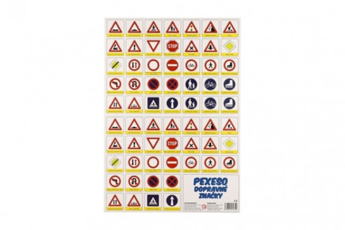 Teddies Pexeso - Dopravné značky - papírové - 32 obrázkových dvojic