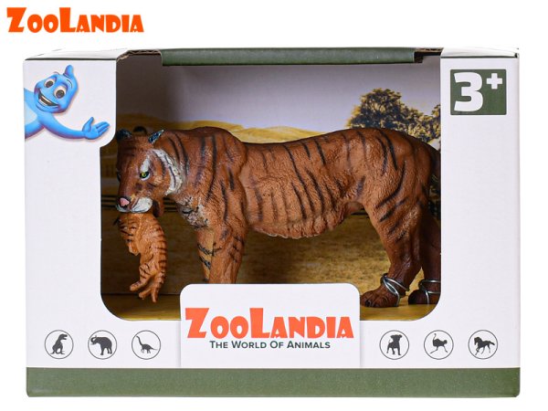 Mikro trading Zoolandia - Tygr s mládětem - 15 cm