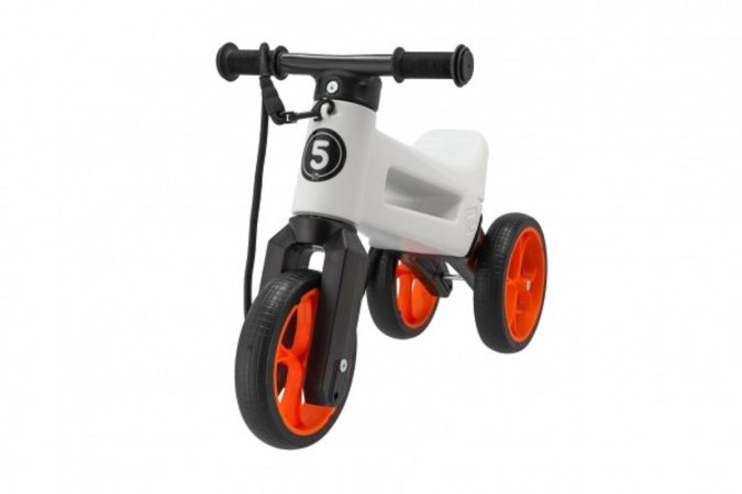 Teddies Odrážedlo FUNNY WHEELS Rider SuperSport - bílo-oranžové 2v1