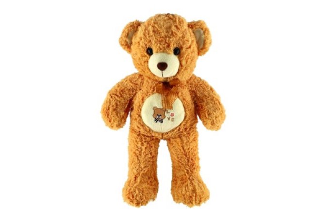 Teddies Medvěd s mašlí plyš - 70 cm - hnědý
