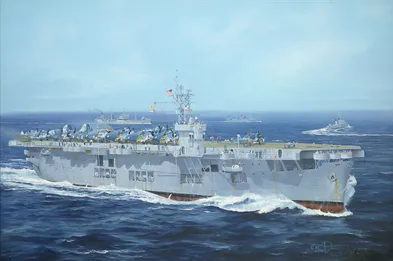 Trumpeter Plastikový model lodě USS CVE-26 Sangamon