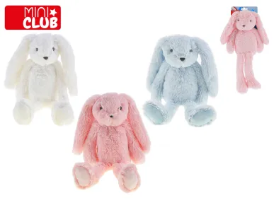 Mikro trading Mini Club - Zajíček plyšový - dlouhé nohy - 30 cm - bílá