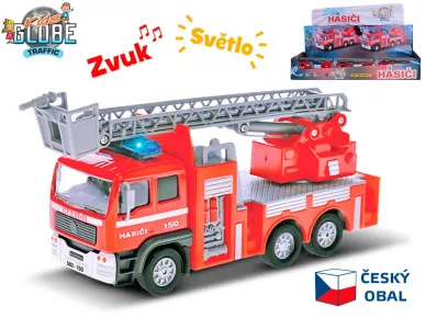 Mikro trading Kids Globe Traffic - Hasiči na zpětný chod - 14 cm - český design