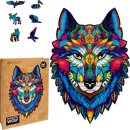 Puzzler Woods Puzzle - Dřevěné barevné - Majestátní vlk - 160 dílků