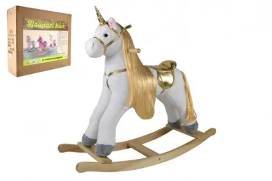 Teddies Kůň houpací - Jednorožec se zvukem a pohybem