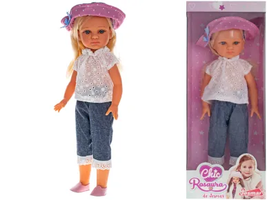 Mikro trading Panenka módní - tvrdé tělo - 40 cm - klobouček