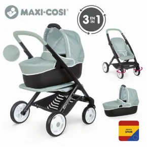 Smoby Kombinovaný kočárek Maxi Cosi pro panenky - zelenošedá