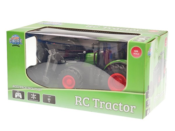 Mikro trading Kids Globe - RC Traktor zelený s předním nakladačem - 27 cm