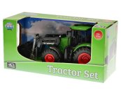Mikro trading Kids Globe - Traktor zelený s předním nakladačem - 27 cm