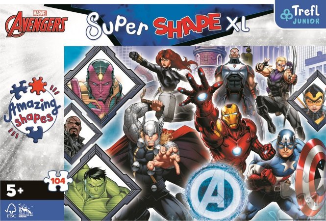 Trefl Puzzle - Marvel: Vaši oblíbení Avengers - 104 dílků XL