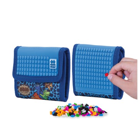 Teddies PIXIE CREW - Peněženka látková se silikonovým panelem - DINO - modrá
