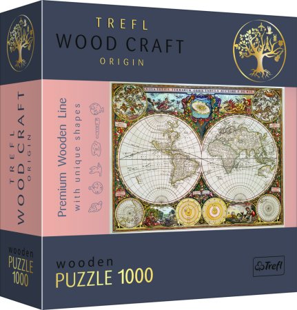 Trefl Puzzle - Wood Craft Origin - Starověká mapa světa - 1000 dílků