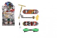 Teddies Sada - Skateboard šroubovací, koloběžka prstová, waveboard s doplňky - mix druhů - na kartě