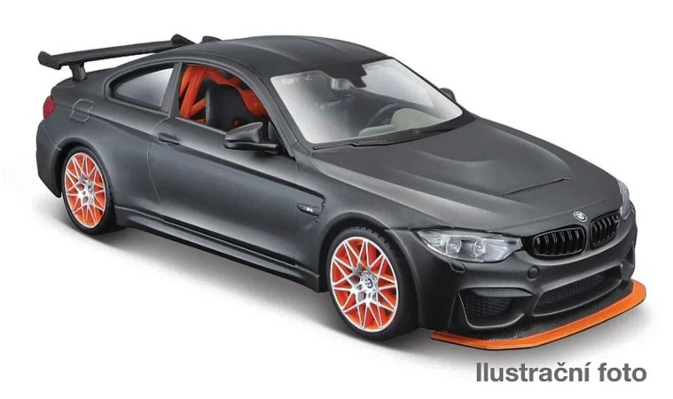 Maisto Sestavený kovový model auta BMW M4 GTS - matná kovově-šedá