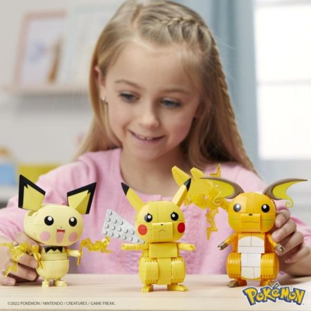 Mattel Mega Construx - Pokémon: Postav a vystav si Pikachu a jeho vývojové trio