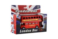 Autobus "Londýn" červený patrový - na zpětné natažení - 12 cm
