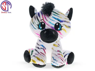 Mikro trading Star Sparkle - Zebra  plyšová - 24 cm - sedící