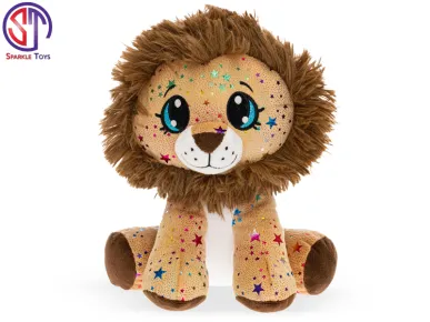 Mikro trading Star Sparkle - Lev plyšový - 37 cm - sedící