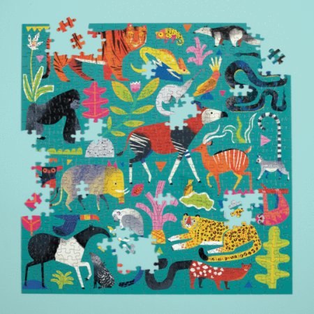Mudpuppy Puzzle - Zvířata z deštného pralesa - 500 dílků