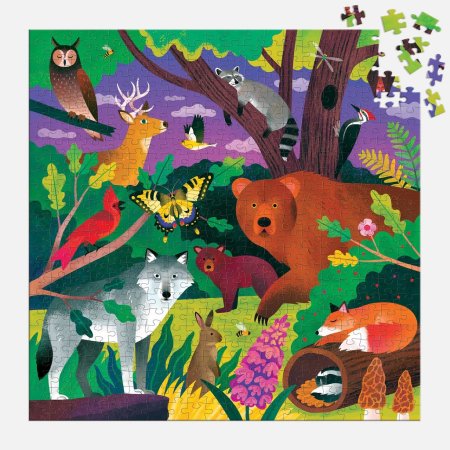 Mudpuppy Puzzle svítící ve tmě - Lesní zvířátka - 500 dílků