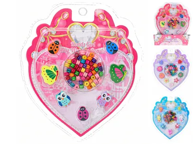 Mikro trading Korálky navlékací - dřevěné - 3 druhy