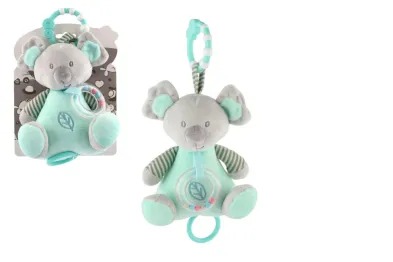 Teddies Medvěd KOALA - chrastítko - 19 cm - natahovací hrací strojek - zelená