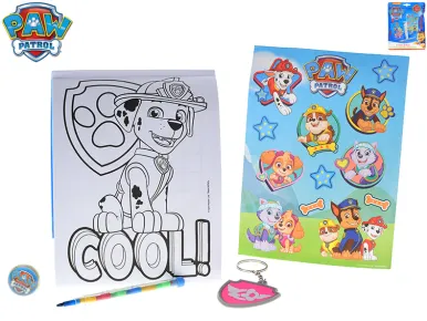 Mikro trading Tlapková patrola - Sada aktivit (omalovánky, hopík, nálepky, klíčenka) - 4 druhy