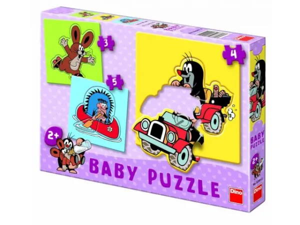 Dino Puzzle baby - Krteček - 3, 4 a 5 dílků