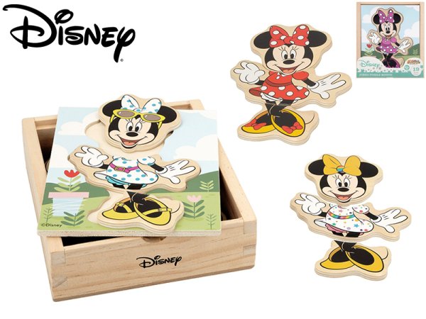 Mikro trading Minnie Mouse - Vkládačka dřevěná "Obleč Minnie" - 19 ks