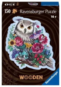 Ravensburger Dřevěné puzzle - Tajemná sova - 150 dílků